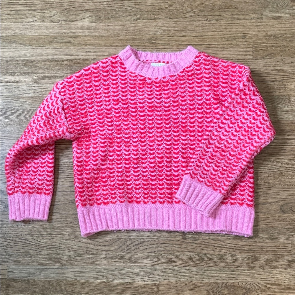 Anthropologie Vibrant Pink Women's Crew Neck Sweater